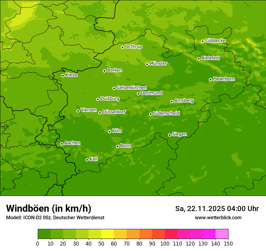 Modellkarten Windgeschwindigkeit