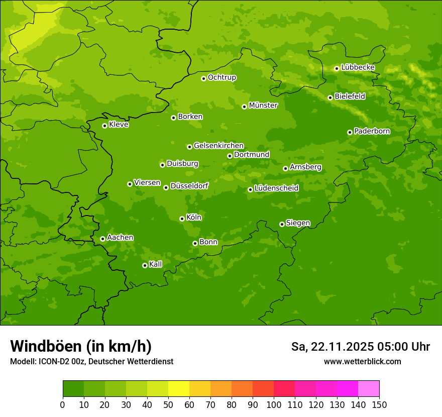 Modellkarten Windgeschwindigkeit