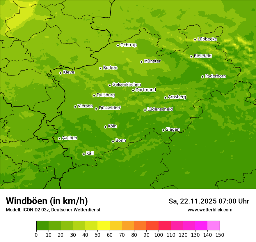 Modellkarten Windgeschwindigkeit