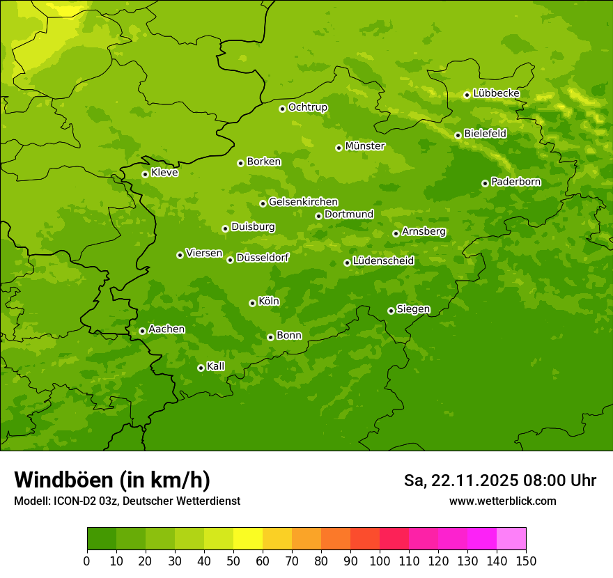 Modellkarten Windgeschwindigkeit