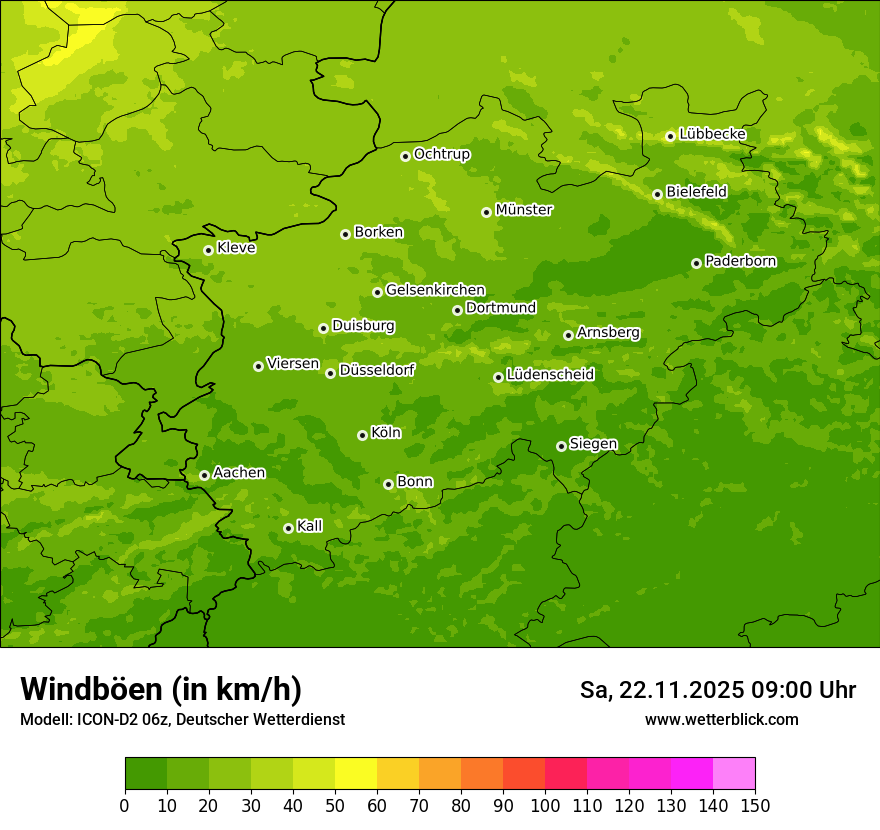 Modellkarten Windgeschwindigkeit