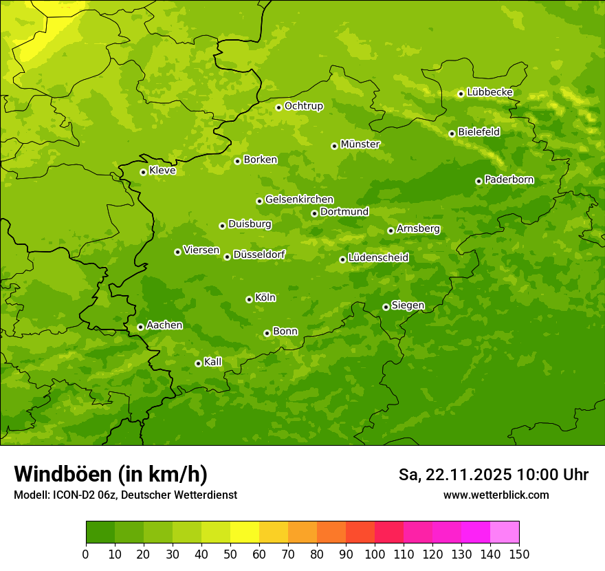 Modellkarten Windgeschwindigkeit