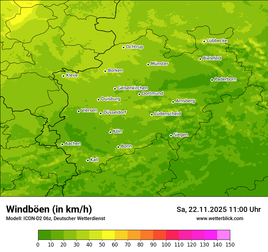 Modellkarten Windgeschwindigkeit