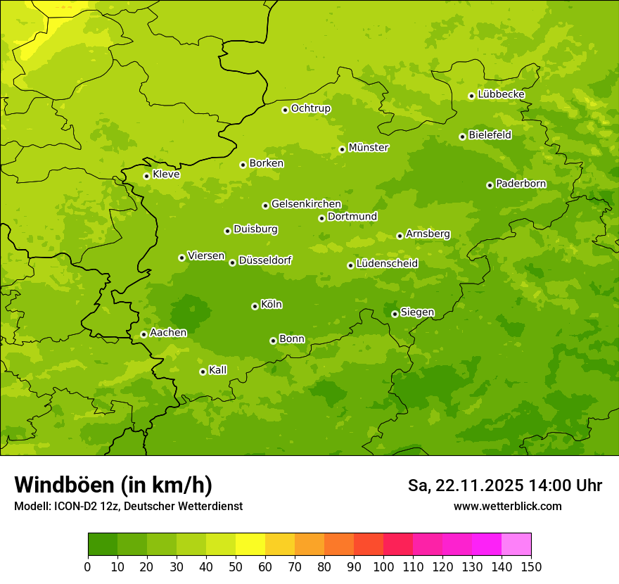 Modellkarten Windgeschwindigkeit