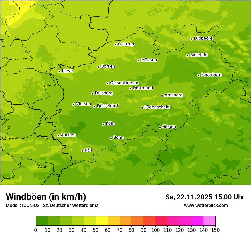 Modellkarten Windgeschwindigkeit