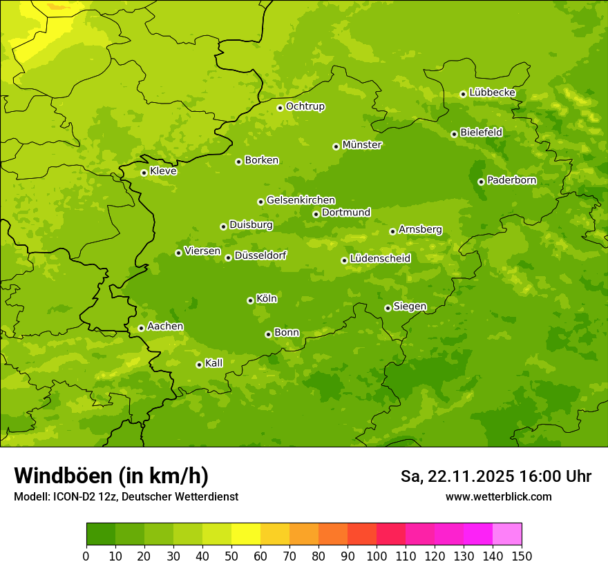 Modellkarten Windgeschwindigkeit