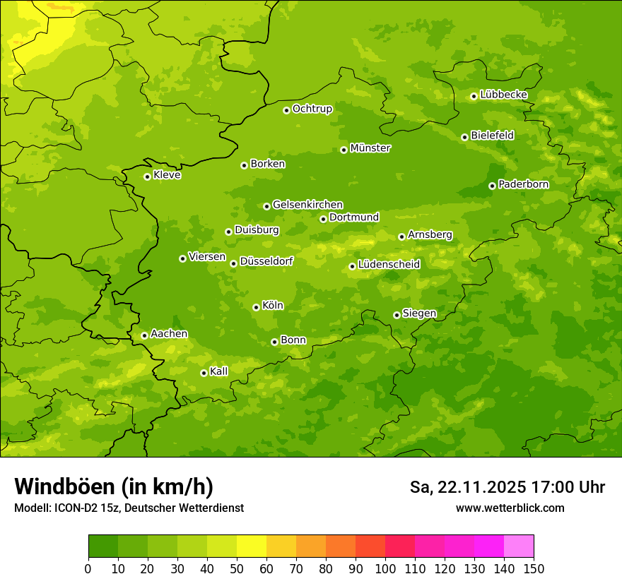 Modellkarten Windgeschwindigkeit