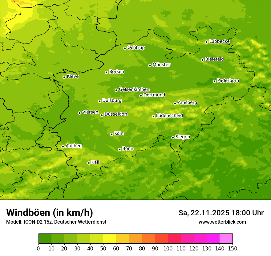 Modellkarten Windgeschwindigkeit