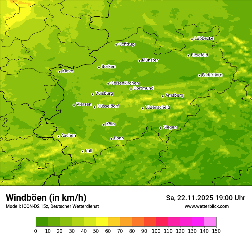 Modellkarten Windgeschwindigkeit