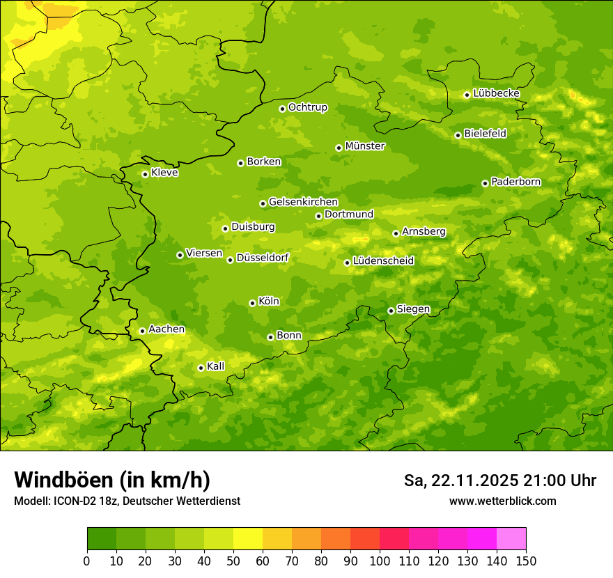 Modellkarten Windgeschwindigkeit