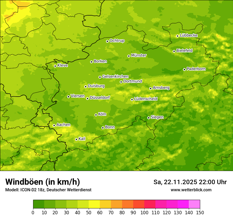 Modellkarten Windgeschwindigkeit