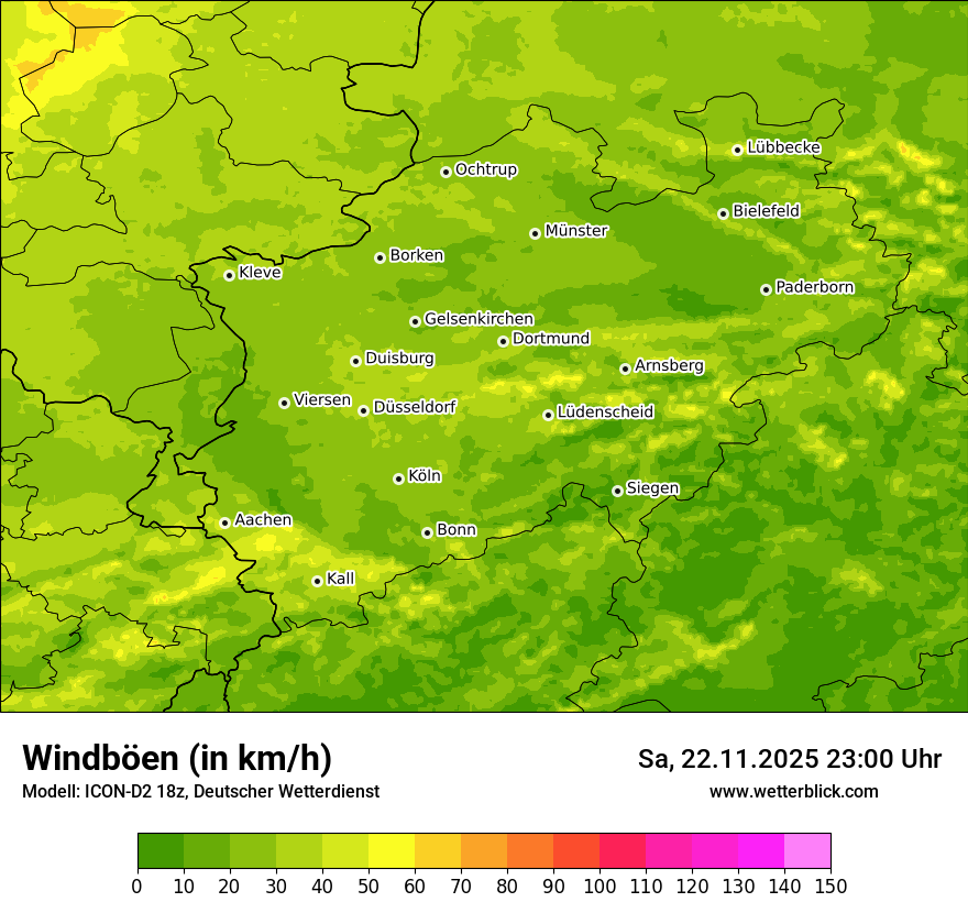 Modellkarten Windgeschwindigkeit
