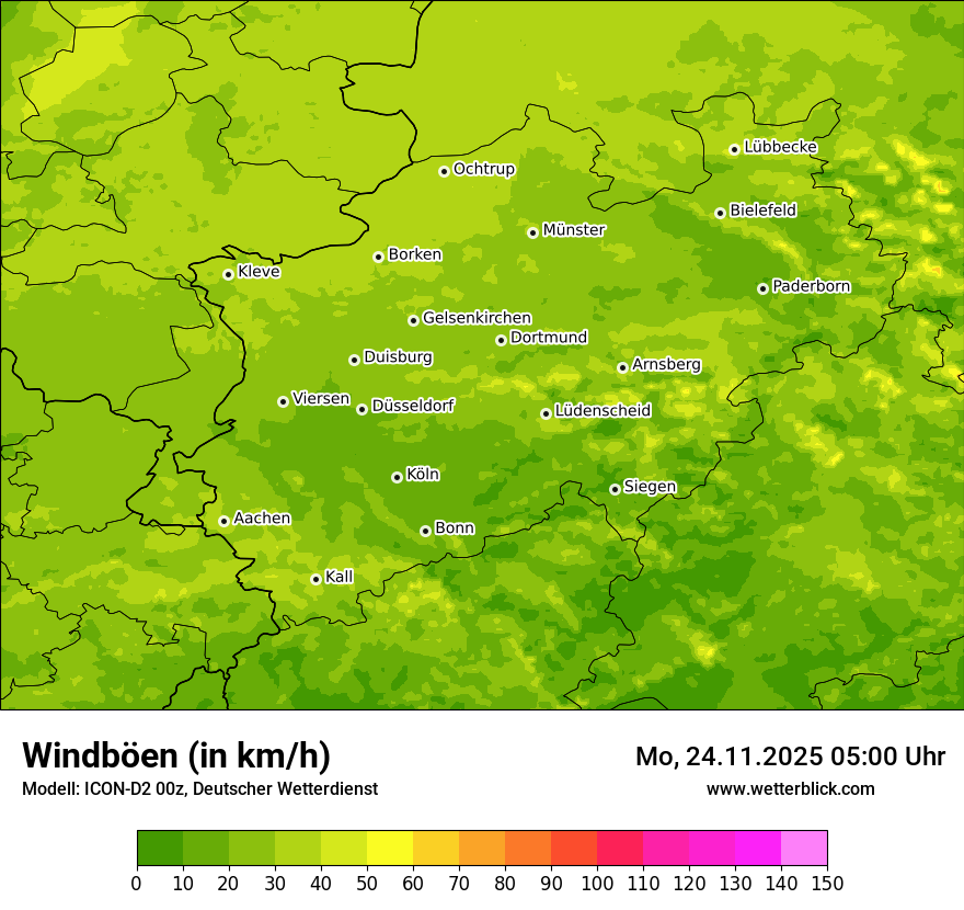Modellkarten Windgeschwindigkeit