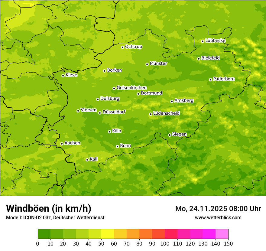 Modellkarten Windgeschwindigkeit