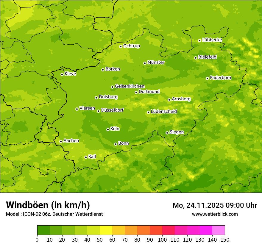 Modellkarten Windgeschwindigkeit