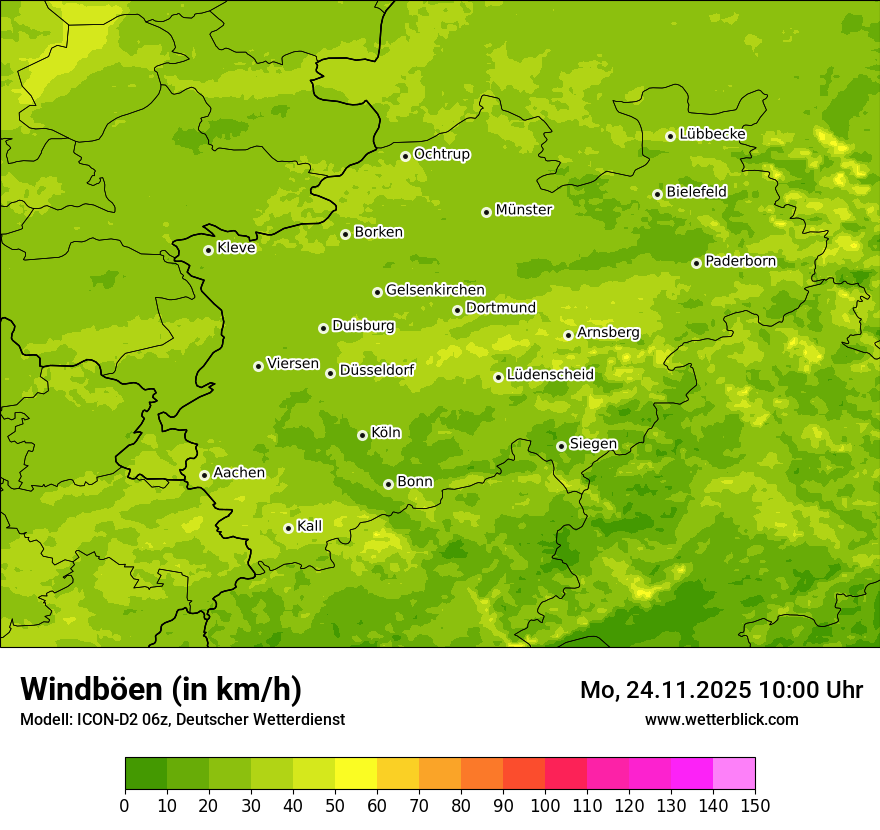 Modellkarten Windgeschwindigkeit