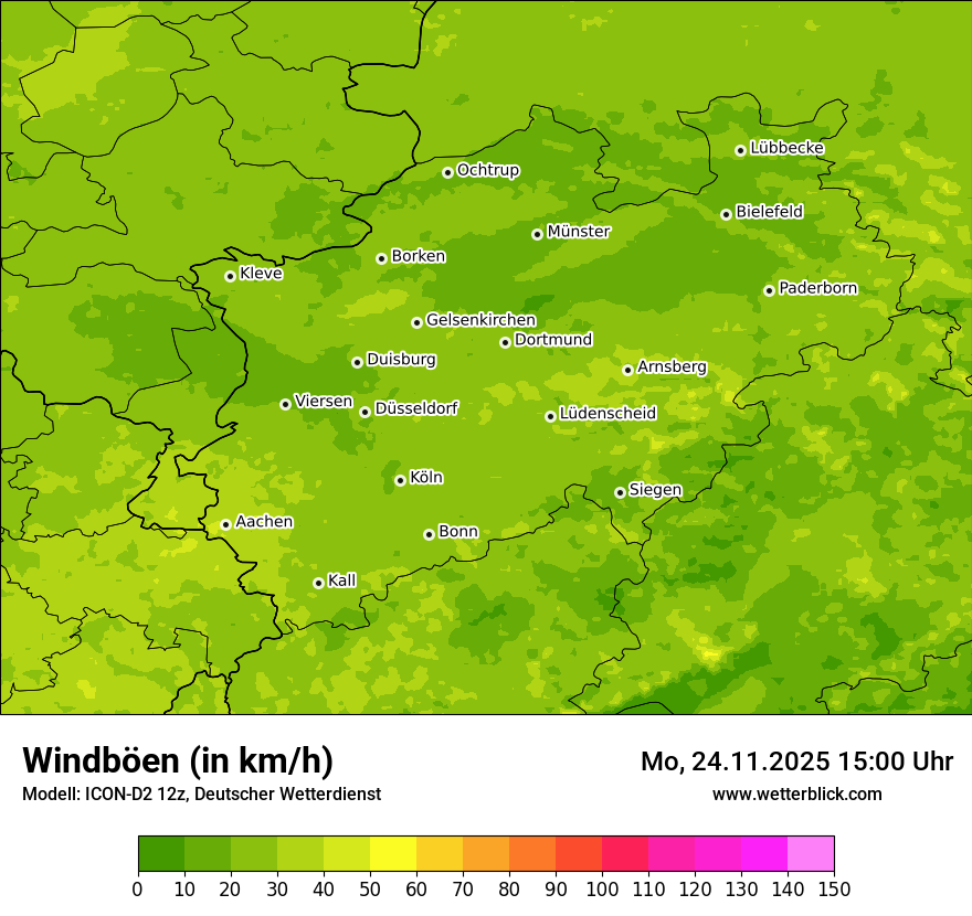 Modellkarten Windgeschwindigkeit