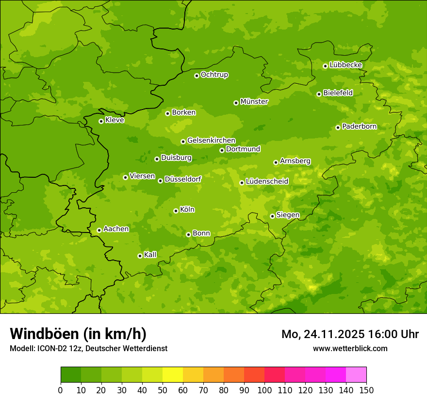 Modellkarten Windgeschwindigkeit