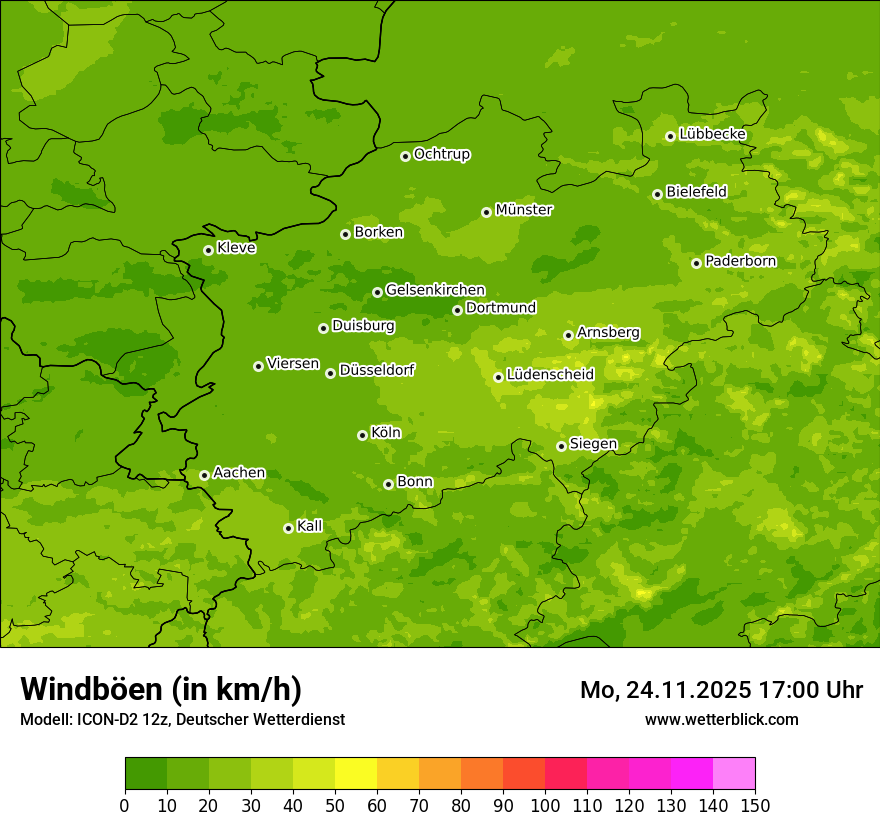 Modellkarten Windgeschwindigkeit
