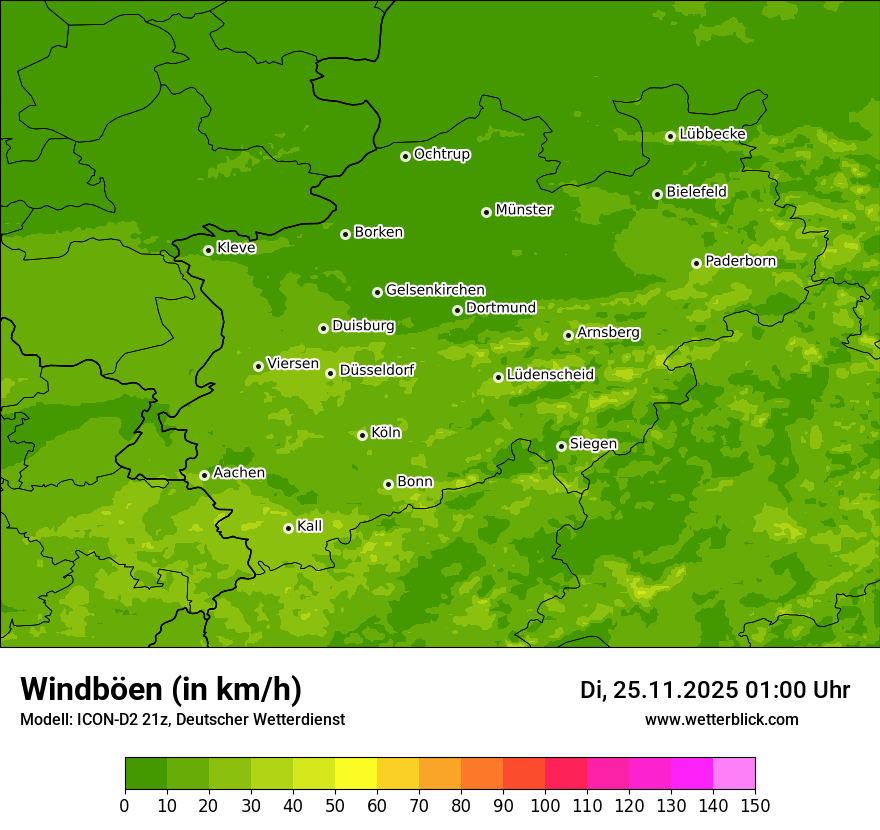 Modellkarten Windgeschwindigkeit