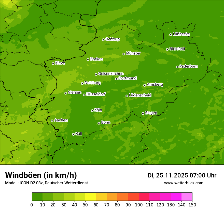 Modellkarten Windgeschwindigkeit