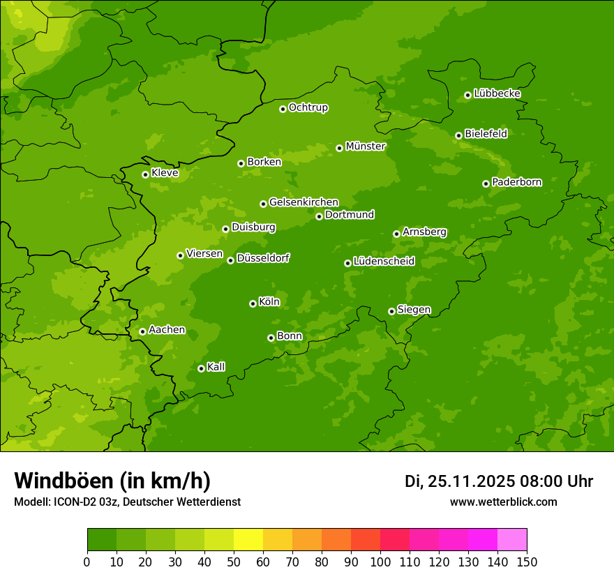 Modellkarten Windgeschwindigkeit