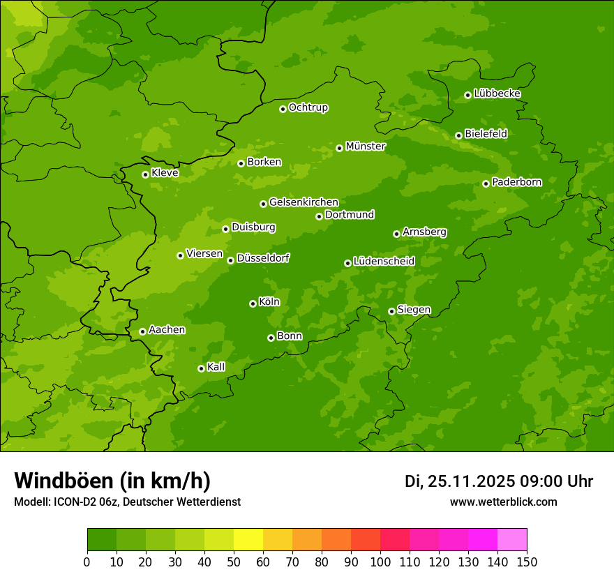 Modellkarten Windgeschwindigkeit