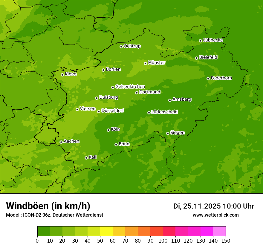 Modellkarten Windgeschwindigkeit