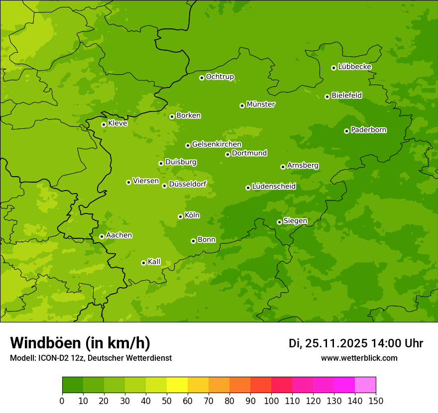 Modellkarten Windgeschwindigkeit
