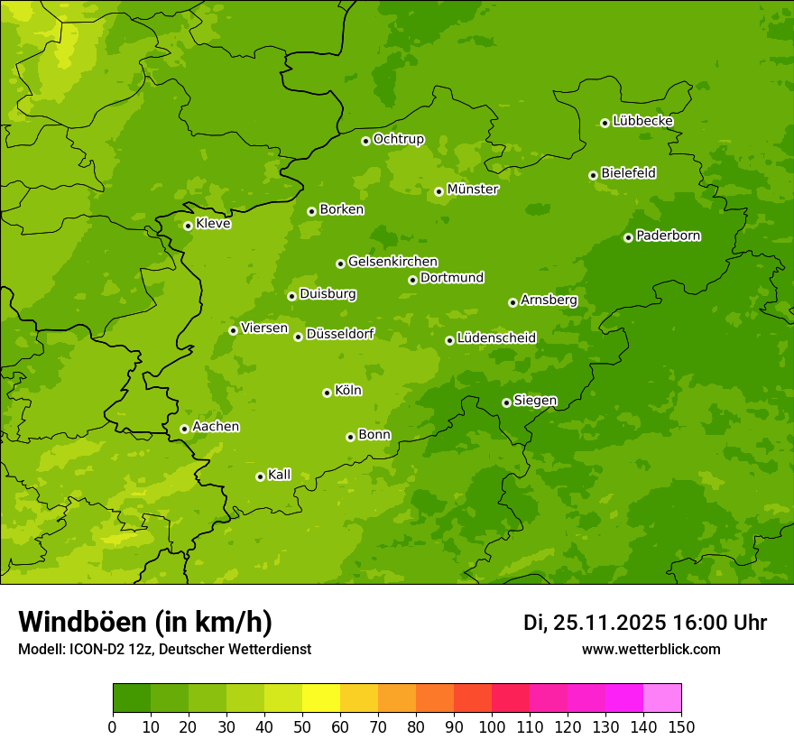 Modellkarten Windgeschwindigkeit