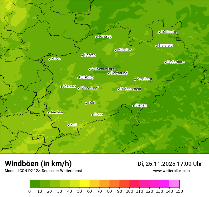 Modellkarten Windgeschwindigkeit