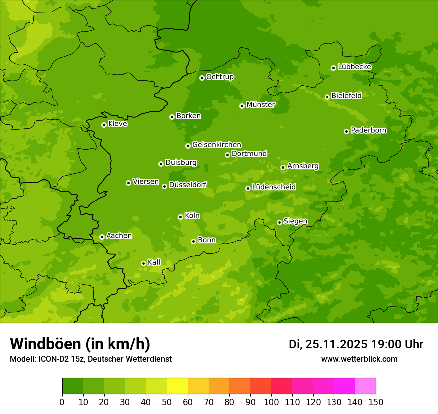 Modellkarten Windgeschwindigkeit