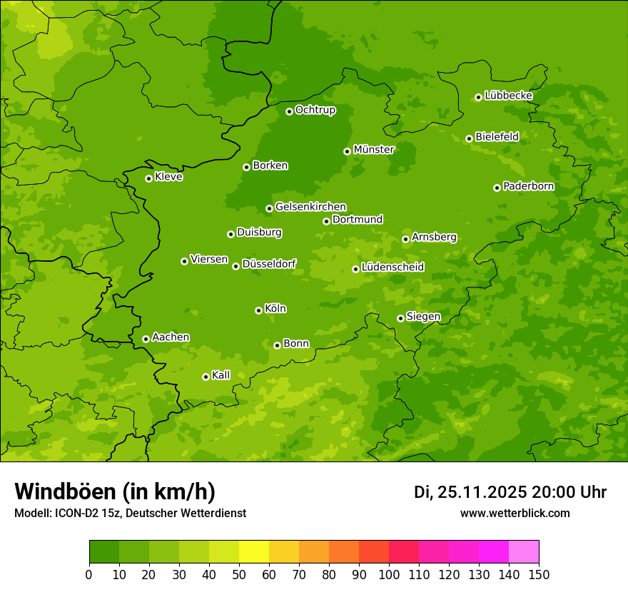 Modellkarten Windgeschwindigkeit