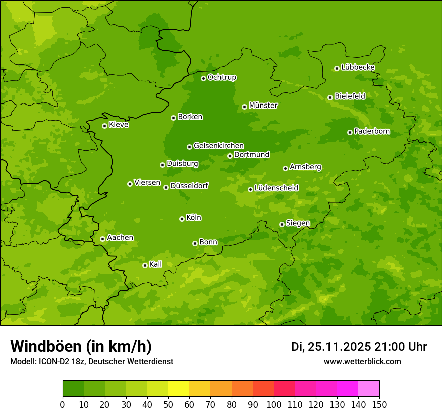 Modellkarten Windgeschwindigkeit