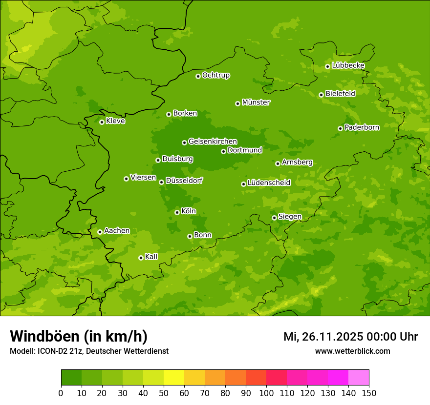 Modellkarten Windgeschwindigkeit