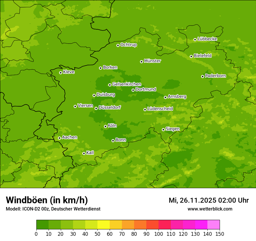 Modellkarten Windgeschwindigkeit
