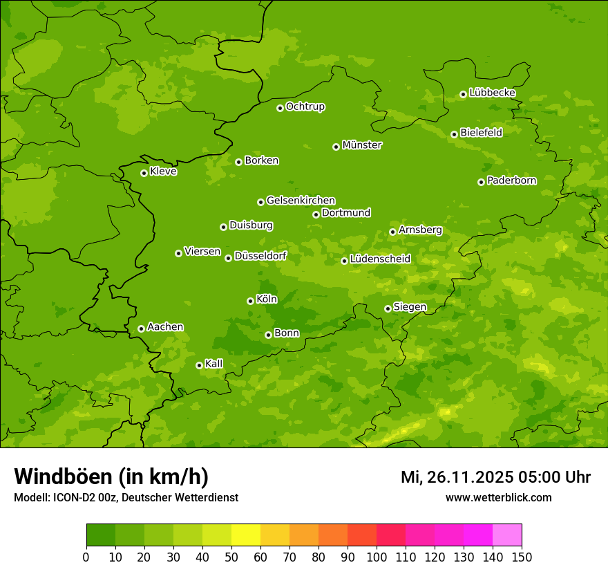 Modellkarten Windgeschwindigkeit