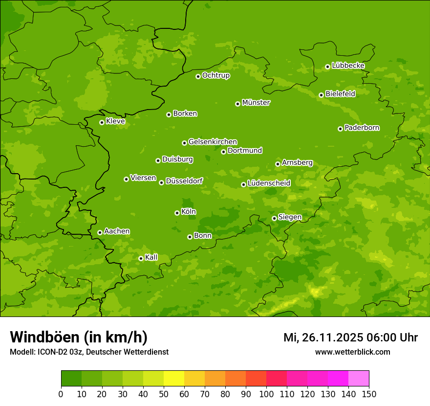 Modellkarten Windgeschwindigkeit