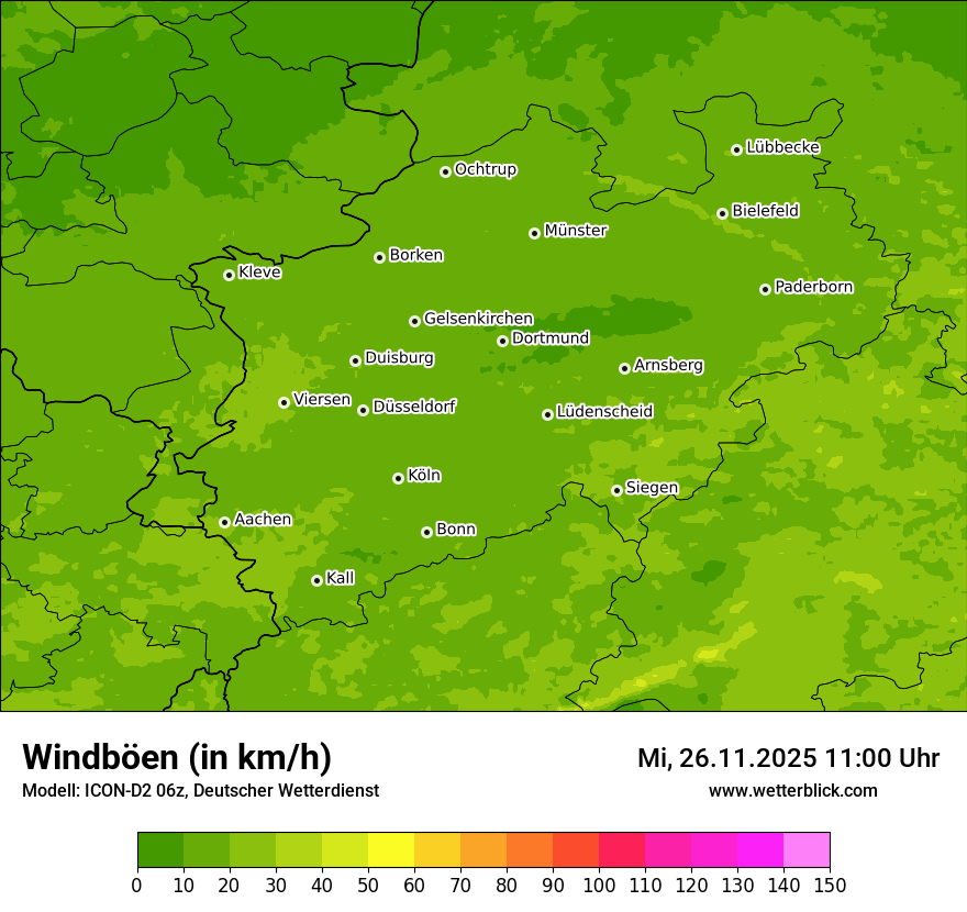 Modellkarten Windgeschwindigkeit