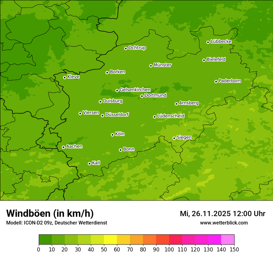 Modellkarten Windgeschwindigkeit
