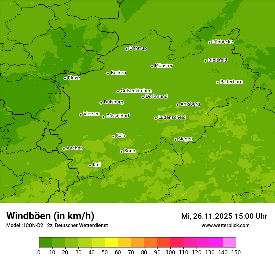 Modellkarten Windgeschwindigkeit