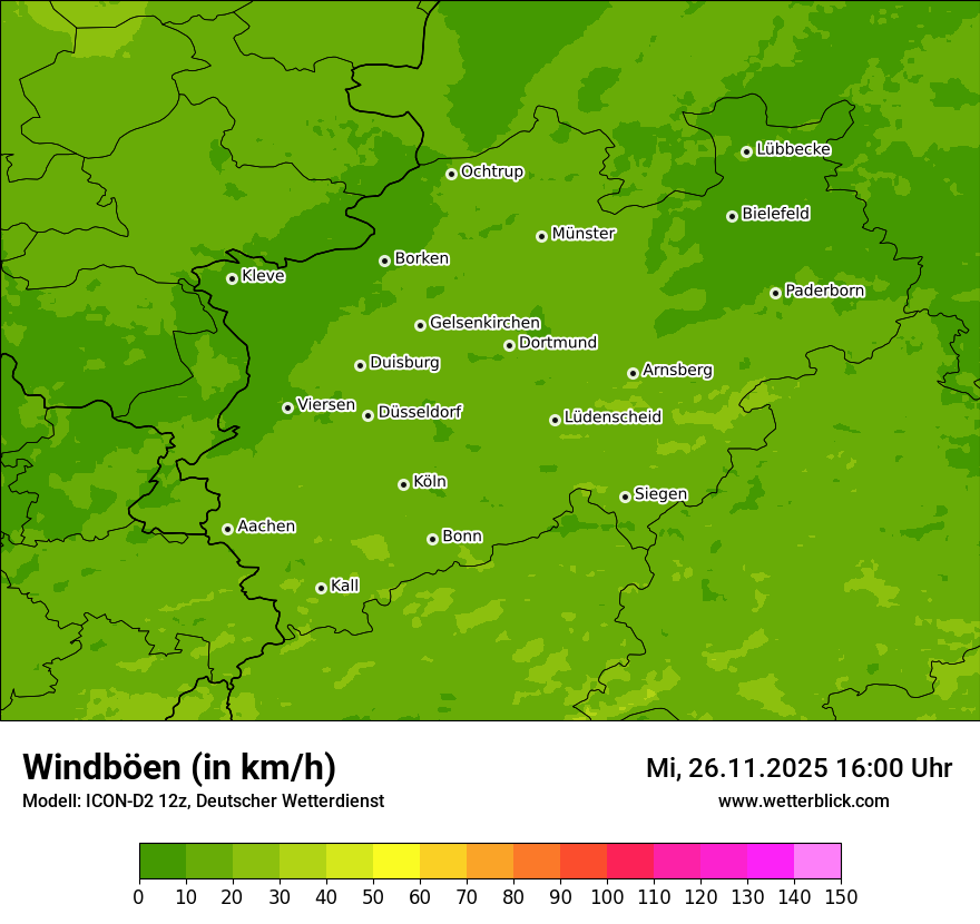 Modellkarten Windgeschwindigkeit