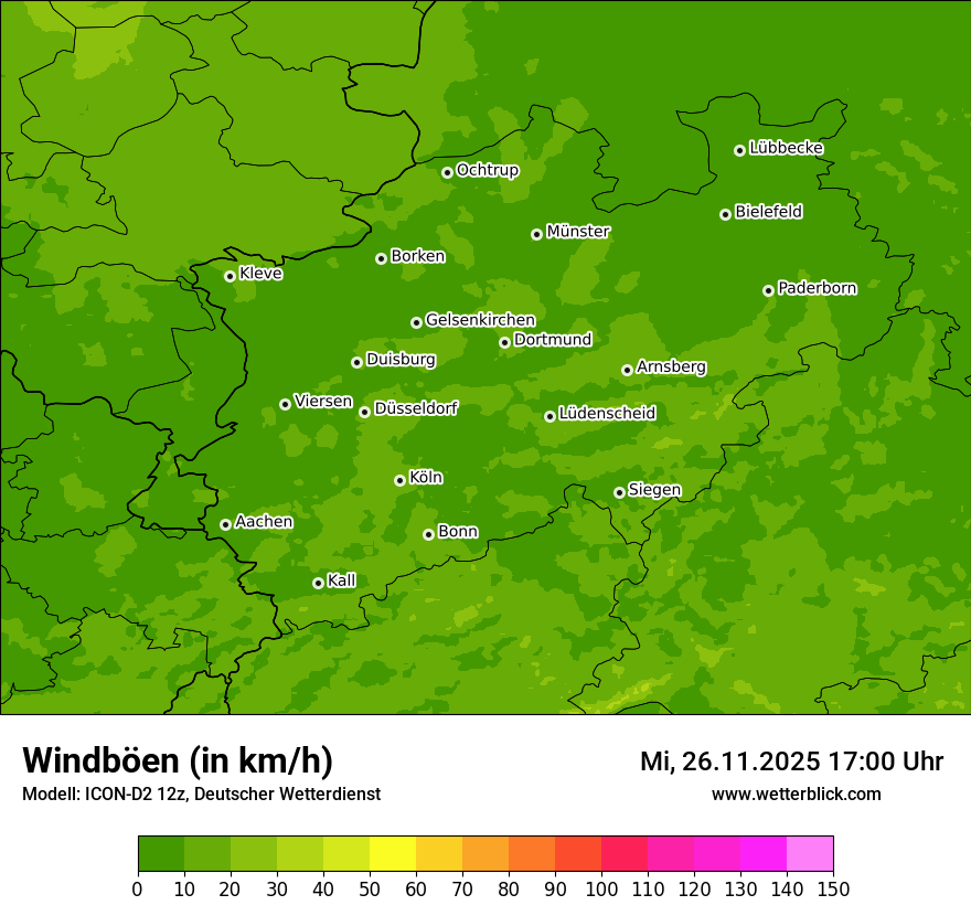 Modellkarten Windgeschwindigkeit