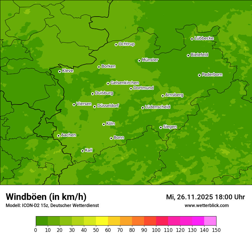 Modellkarten Windgeschwindigkeit