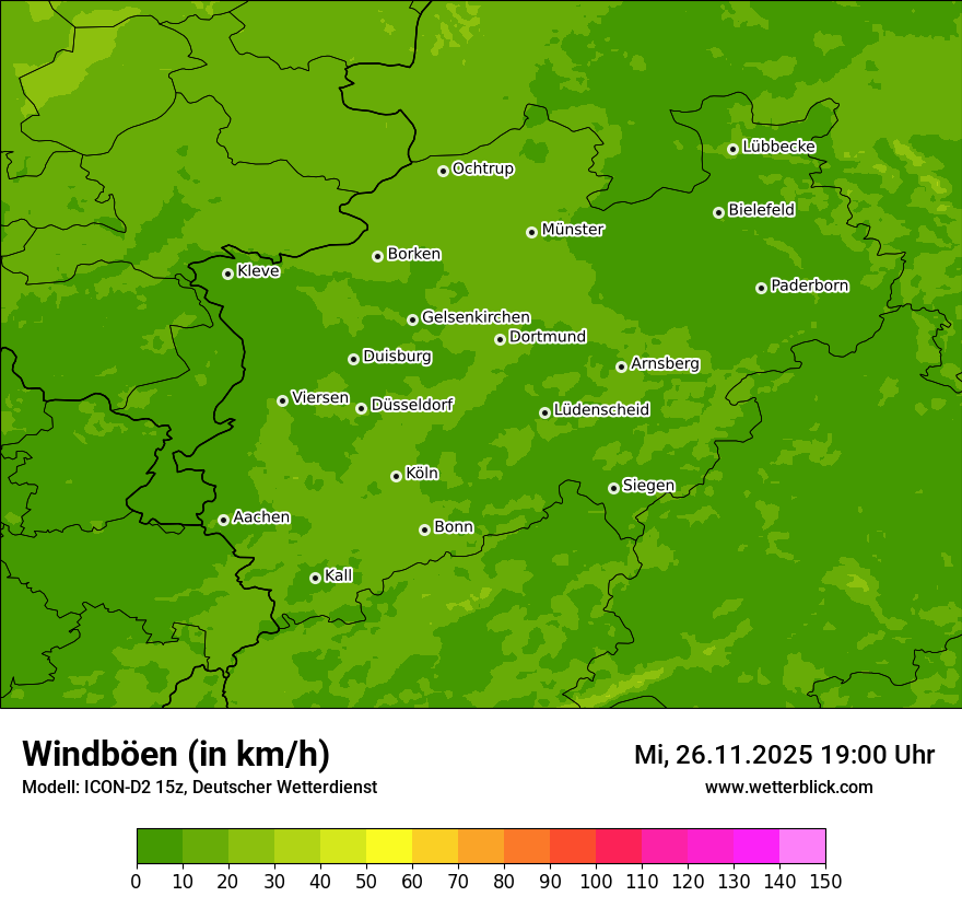 Modellkarten Windgeschwindigkeit
