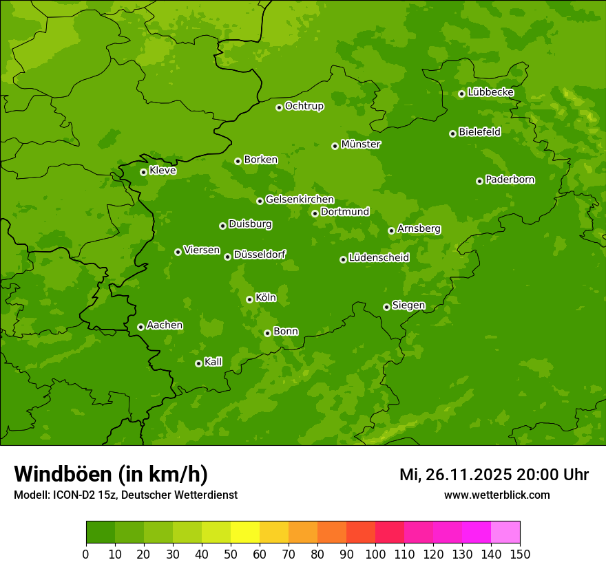 Modellkarten Windgeschwindigkeit