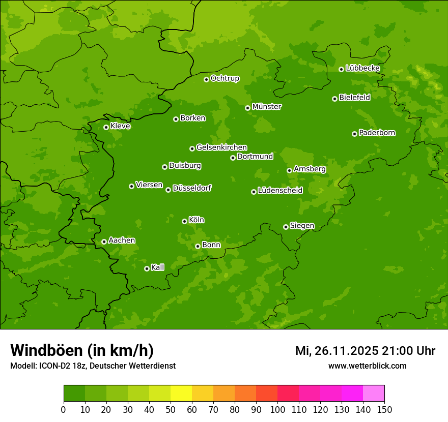Modellkarten Windgeschwindigkeit