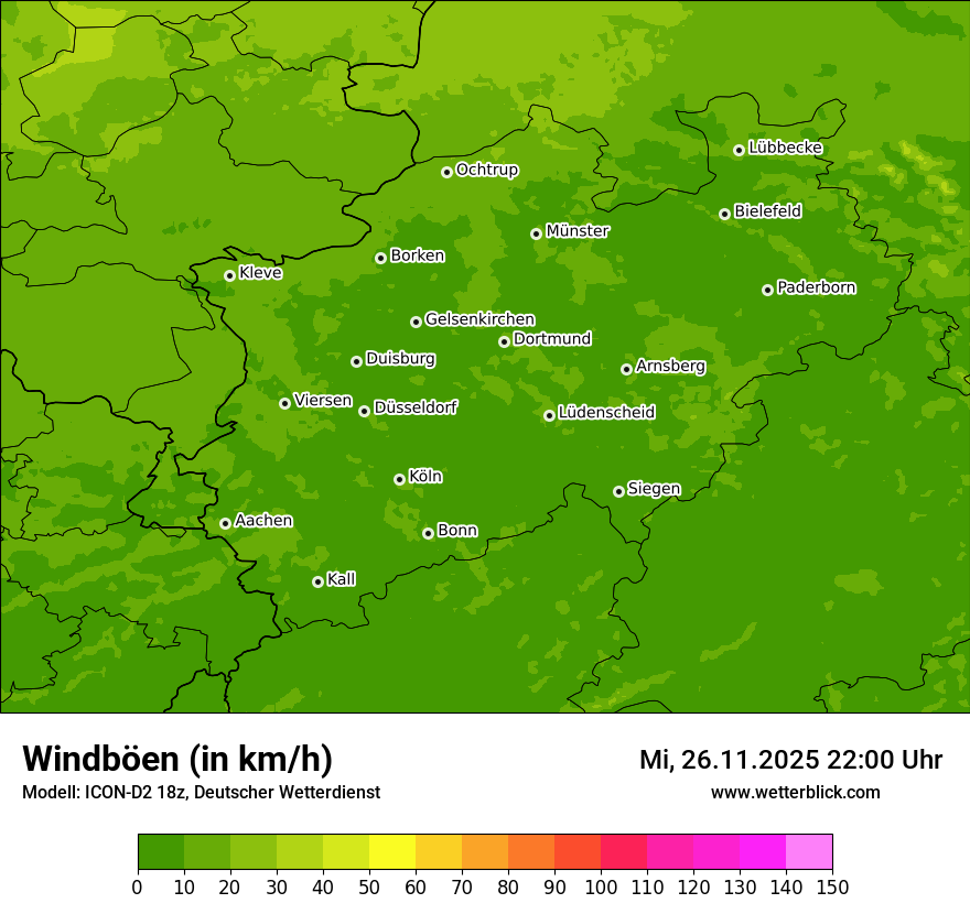 Modellkarten Windgeschwindigkeit