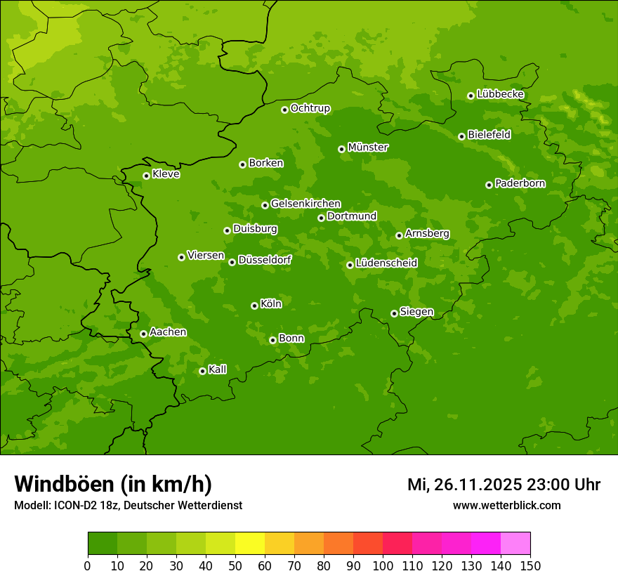 Modellkarten Windgeschwindigkeit