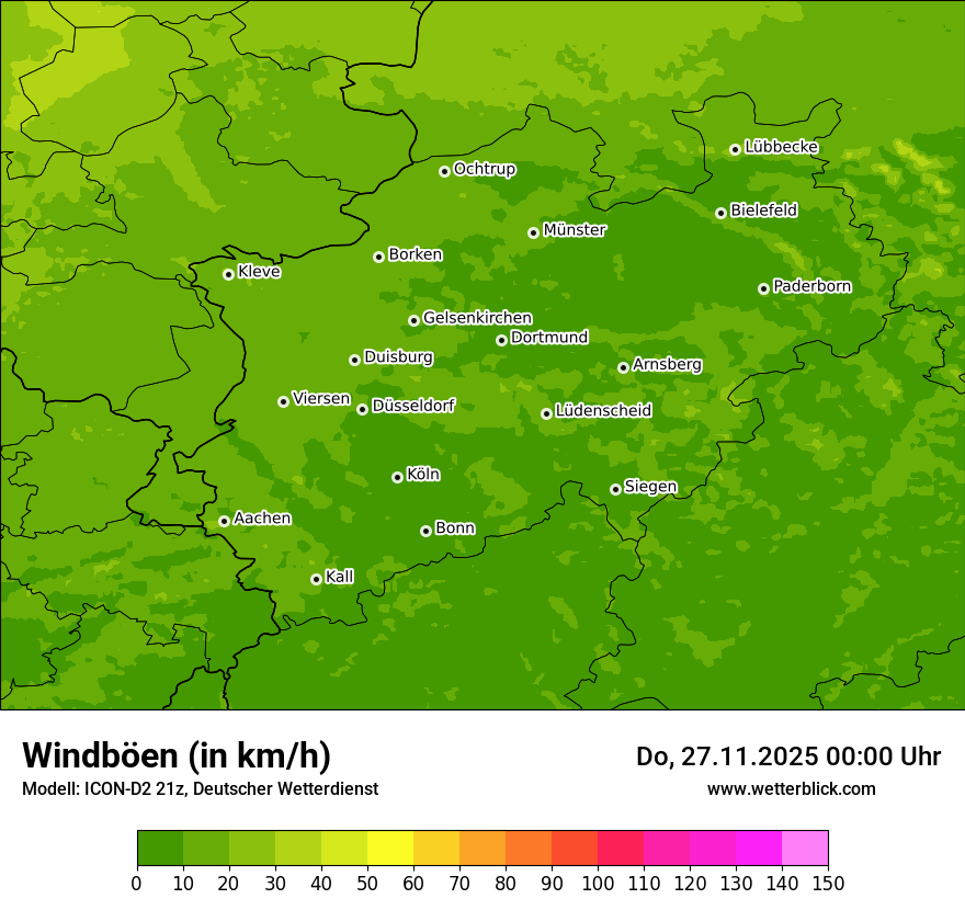 Modellkarten Windgeschwindigkeit